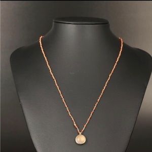 14K Yellow Gold Coral & Moonstone Pendant Necklace